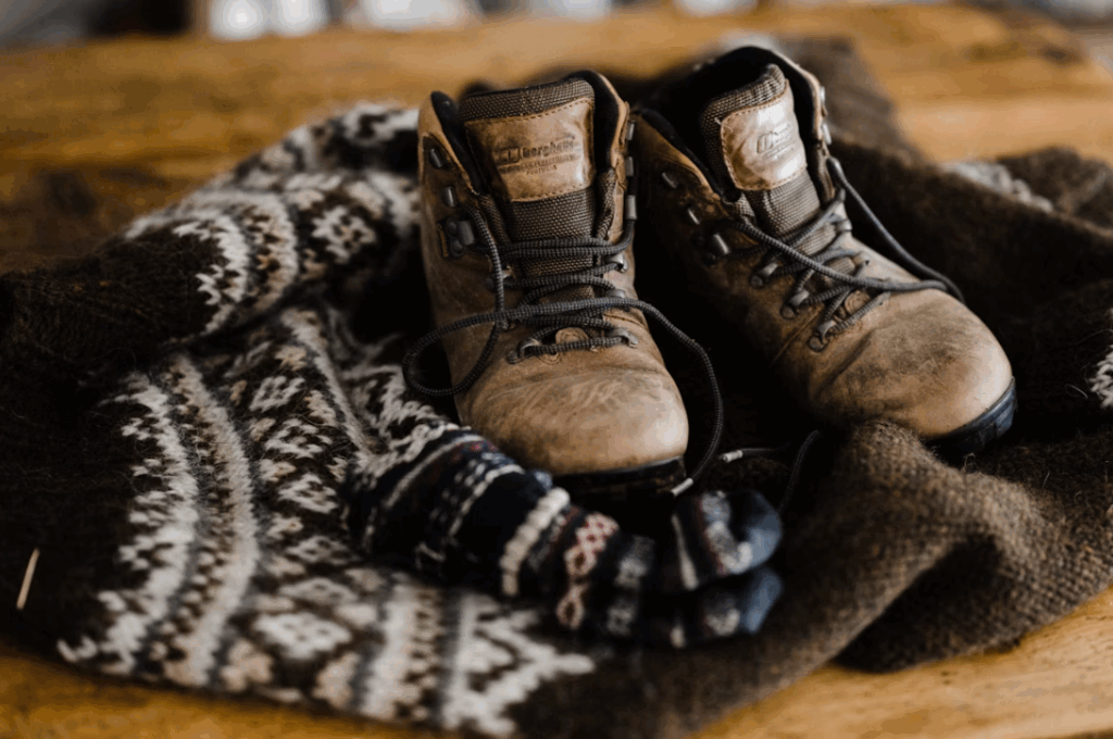 Ulltröja och vinterkängor