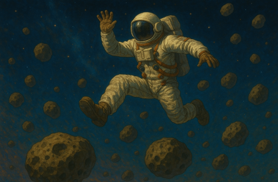 Astronaut bland asteroider.