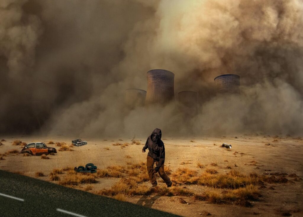 Kärnvapenexplosion vid kraftverk.