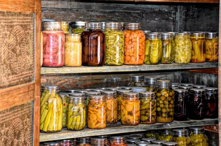 Konserverad mat i burkar.