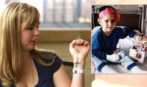 Cecilia Cichan efter flygplanskrasch, 4 år gammal.