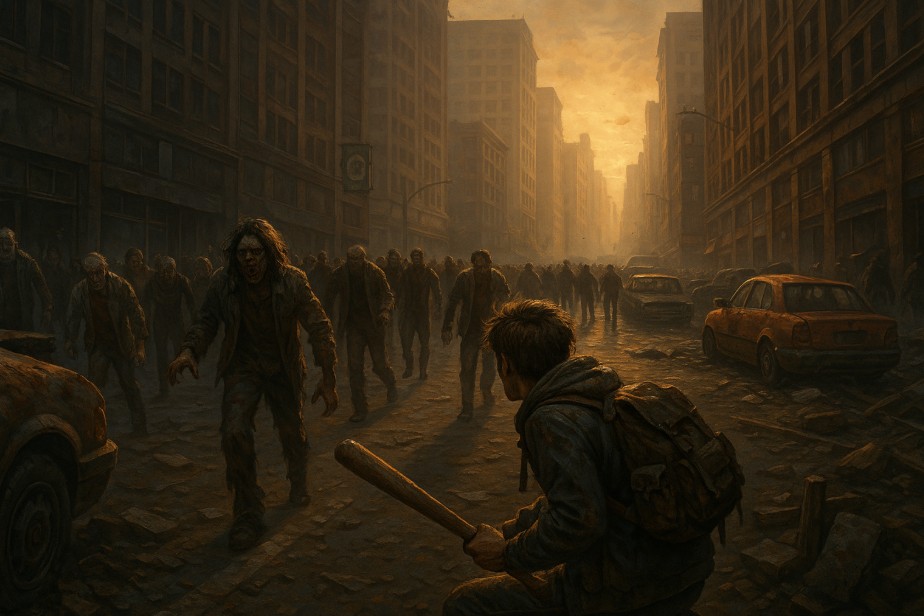 Flykt ur stad i zombieapokalyps.